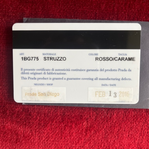 Prada Ostrich Medium Double Bag Rosso Tote - Picture 8 of 15